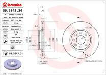 Тормозной диск Brembo Prime Line 09.5843.34 для Opel Adam M13