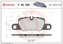 Задние тормозные колодки Brembo P 65 020 для Porsche Panamera 970