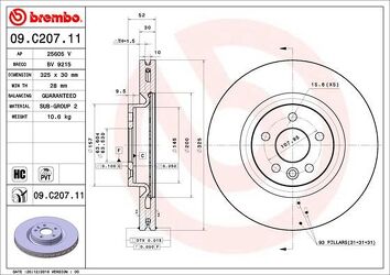 Brembo Prime Line 09.C207.11 <span>тормозной диск вентилируемый</span>
