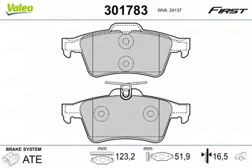 Valeo First 301783 <span>тормозные колодки задние</span>