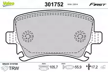 Задние тормозные колодки Valeo First 301752 для Seat Leon 2 пок. / рестайлинг