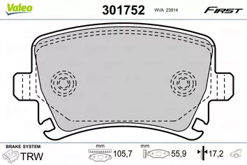 Valeo First 301752 <span>тормозные колодки задние</span>