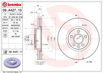 Brembo Prime Line 09.A427.11 <span>тормозной диск вентилируемый</span>