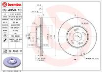 Тормозной диск Brembo Prime Line 09.A350.11 для Honda Accord 7 пок. / седан