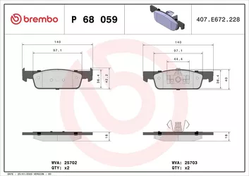 Brembo P 68 059 <span>тормозные колодки передние</span>
