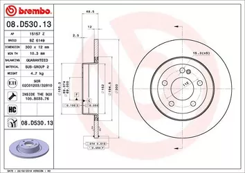Brembo Prime Line 08.D530.13 <span>тормозной диск вентилируемый</span>