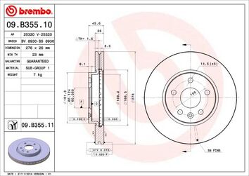 Brembo Prime Line 09.B355.10 <span>тормозной диск вентилируемый</span>