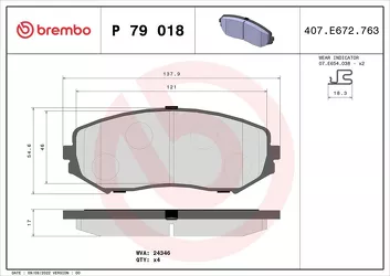 Brembo P 79 018 <span>тормозные колодки передние</span>
