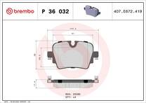 Задние тормозные колодки Brembo P 36 032 для Jaguar F-Type X152