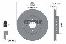 Тормозной диск Textar 92254603 для Renault Grand Scenic 2 пок.