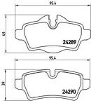 Задние тормозные колодки Brembo  P 06 052