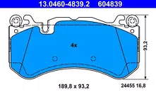 Передние тормозные колодки ATE  13.0460-4839.2