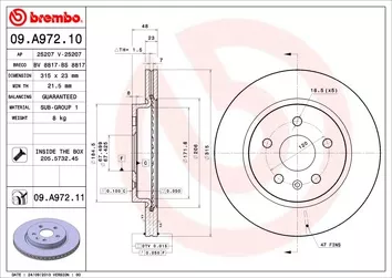 Brembo Prime Line 09.A972.11 <span>тормозной диск вентилируемый</span>