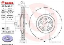 Тормозной диск Brembo Prime Line 09.D433.11 для Jaguar F-Type X152 / рестайлинг