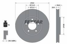 Тормозной диск Textar 92108200 для Chrysler Voyager 4 пок.