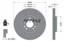 Тормозной диск Textar 92110905 для Opel Adam M13