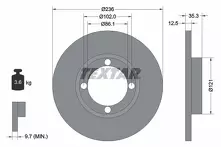 Тормозной диск Textar 92100303 для Daewoo Matiz M100