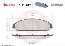 Передние тормозные колодки Brembo P 11 017 для Dodge Charger 7 пок. / рестайлинг