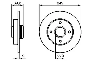 Bosch 0 986 479 255 <span>тормозной диск полный</span>