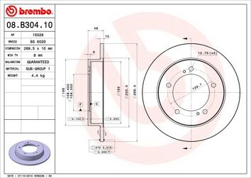 Brembo Prime Line 08.B304.10 <span>тормозной диск полный</span>