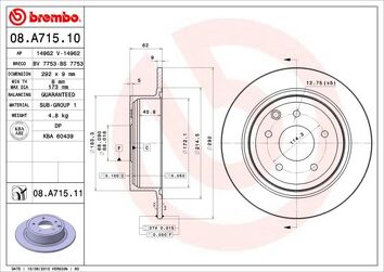 Brembo Prime Line 08.A715.11 <span>тормозной диск полный</span>