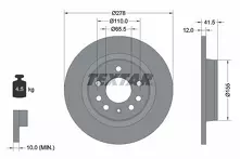 Тормозной диск Textar 92118503 для Opel Vectra C / универсал / рестайлинг