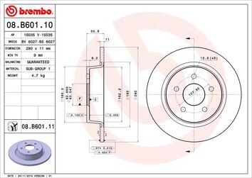 Brembo Prime Line 08.B601.11 <span>тормозной диск полный</span>