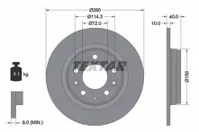 Тормозной диск Textar  92125603