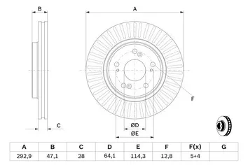 Bosch 0 986 479 456 <span>тормозной диск вентилируемый</span>