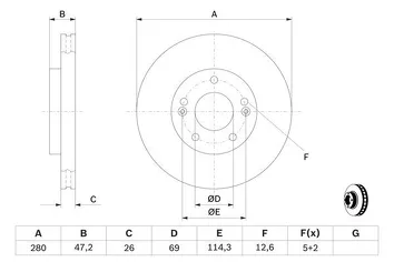 Bosch 0 986 479 460 <span>тормозной диск вентилируемый</span>