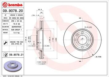 Brembo Prime Line 09.9078.21 <span>тормозной диск вентилируемый</span>