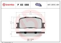 Задние тормозные колодки Brembo  P 83 088