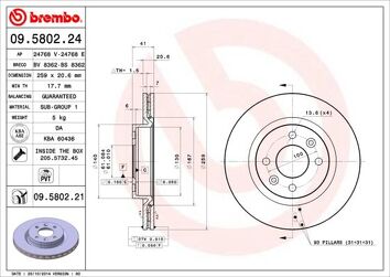 Brembo Prime Line 09.5802.24 <span>тормозной диск вентилируемый</span>