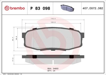 Brembo P 83 098 <span>тормозные колодки задние</span>