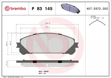 Brembo P 83 145 <span>тормозные колодки передние</span>