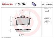 Задние тормозные колодки Brembo  P 85 020