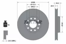 Тормозной диск Textar 92121005 для Skoda Superb 1 пок. / седан