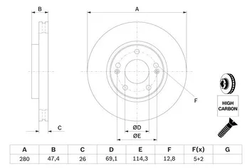 Bosch 0 986 479 368 <span>тормозной диск вентилируемый</span>