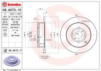 Тормозной диск Brembo Prime Line 08.A273.10 для Toyota Highlander 4 пок. / U70