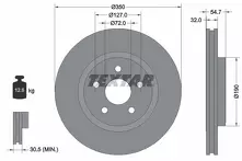 Тормозной диск Textar 92272205 для Jeep Grand Cherokee 4 пок.