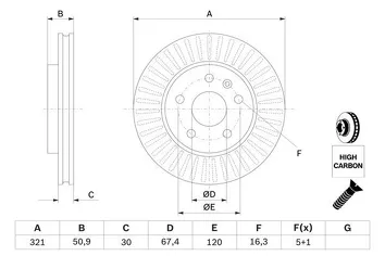 Bosch 0 986 479 544 <span>тормозной диск вентилируемый</span>