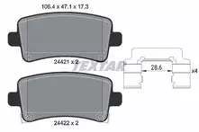 Задние тормозные колодки Textar Q+  2442102