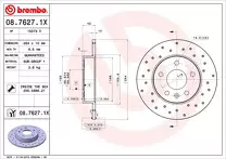 Тормозной диск Brembo Xtra Line  08.7627.1X