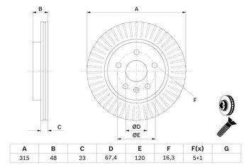 Bosch 0 986 479 514 <span>тормозной диск вентилируемый</span>