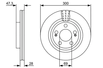 Bosch 0 986 479 537 <span>тормозной диск вентилируемый</span>