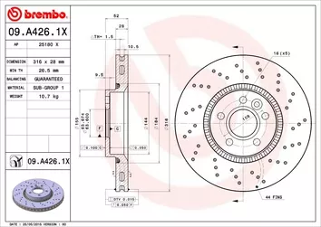 Brembo Xtra Line 09.A426.1X <span>тормозной диск вентилируемый</span>