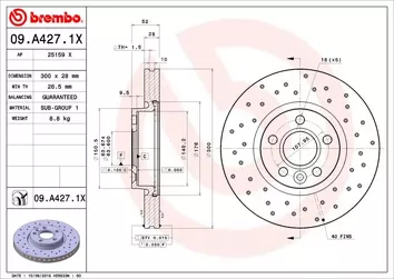 Brembo Xtra Line 09.A427.1X <span>тормозной диск вентилируемый</span>