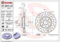 Тормозной диск Brembo Xtra Line 09.5843.3X для Opel Adam M13