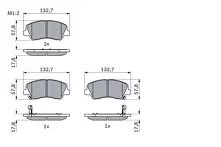 Передние тормозные колодки Bosch  0 986 494 563
