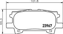 Задние тормозные колодки Hella Pagid 8DB 355 028-101 для Lexus RX 2 пок.
